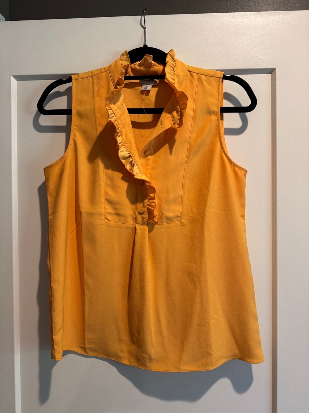 J. Crew Sleeveless Ruffle V-Neck Camisole - Golden Yellow